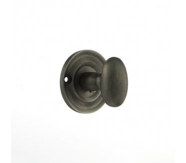 Old English Small Oval Bathroom Turn & Release - Matt Gun Metal