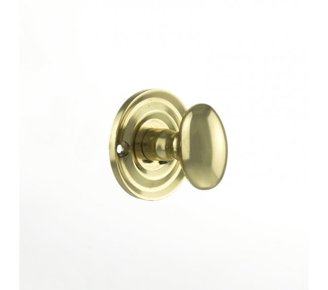 Old English Small Oval Bathroom Turn & Release - Polished Brass
