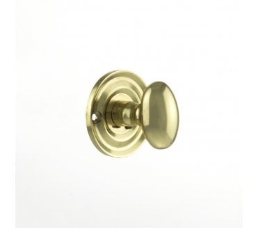 Old English Small Oval Bathroom Turn & Release - Polished Brass