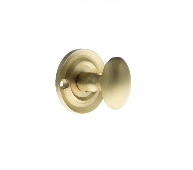 Old English Small Oval Bathroom Turn & Release - Satin Brass