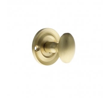 Old English Small Oval Bathroom Turn & Release - Satin Brass