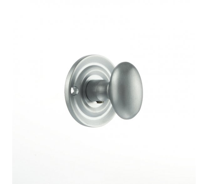 Old English Small Oval Bathroom Turn & Release - Satin Chrome