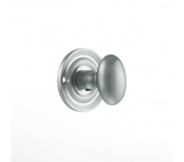 Old English Small Oval Bathroom Turn & Release - Satin Chrome