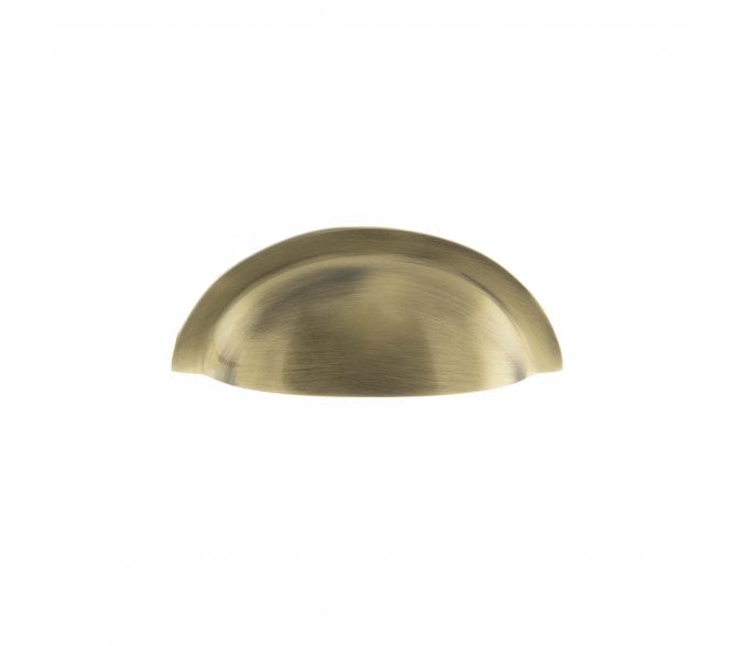 Old English Winchester Solid Brass Cup Pull - Antique Brass