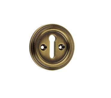 Parisian JV604 Art Deco Keyhole Escutcheon - Antique Brass