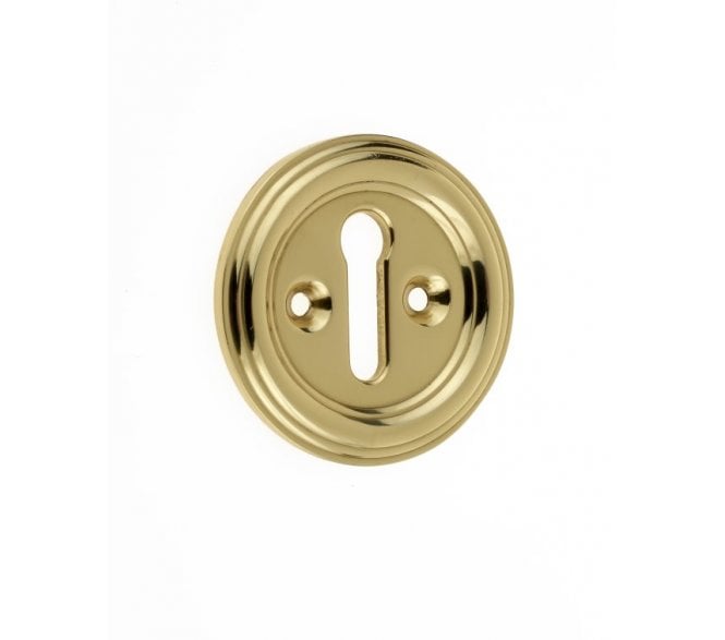 Parisian JV604 Art Deco Keyhole Escutcheon - Polished Brass