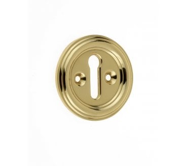 Parisian JV604 Art Deco Keyhole Escutcheon - Polished Brass