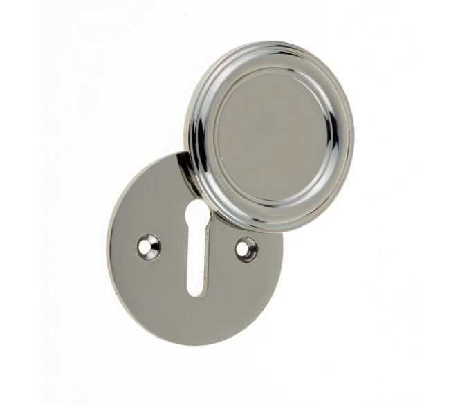Parisian JV605 Art Deco Covered Keyhole Escutcheon - Polished Nickel