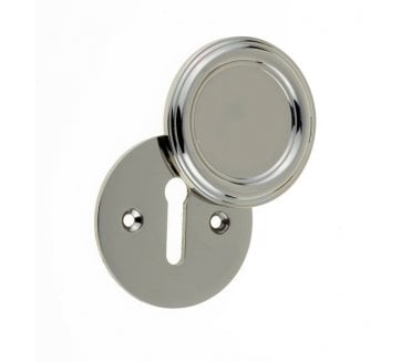 Parisian JV605 Art Deco Covered Keyhole Escutcheon - Polished Nickel