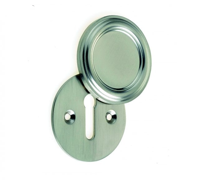 Parisian JV605 Art Deco Covered Keyhole Escutcheon - Satin Nickel