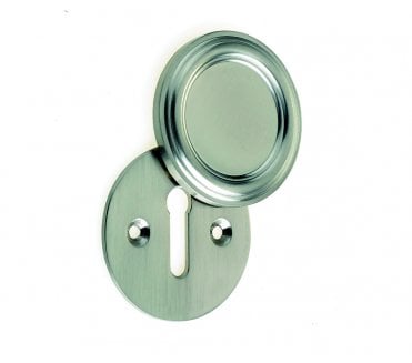 Parisian JV605 Art Deco Covered Keyhole Escutcheon - Satin Nickel