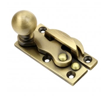 Prima Ball End Sash Window Claw Fastener - Antique Brass