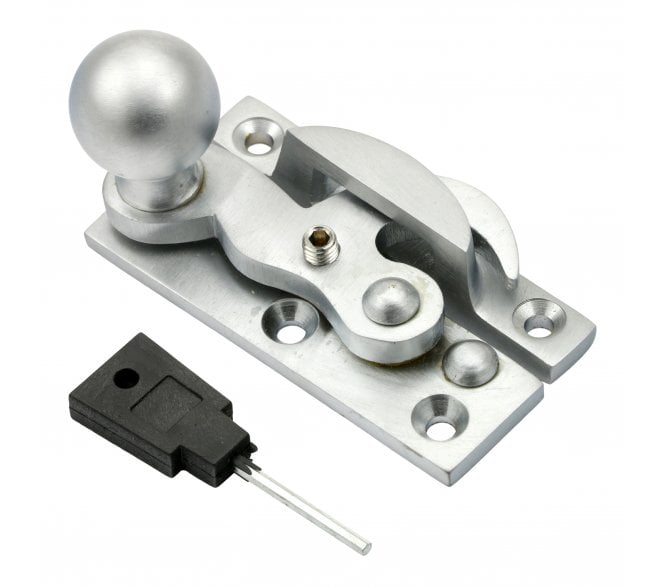 Prima Ball End Sash Window Claw Fastener (Lockable) - Satin Chrome