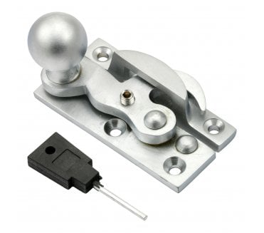 Prima Ball End Sash Window Claw Fastener (Lockable) - Satin Chrome