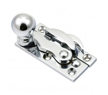 Prima Ball End Sash Window Claw Fastener - Polished Chrome