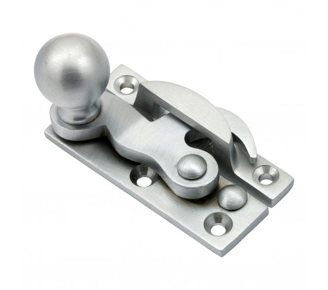 Prima Ball End Sash Window Claw Fastener - Satin Chrome