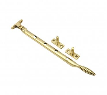 Prima Beehive Casement Window Stays - Polished Brass