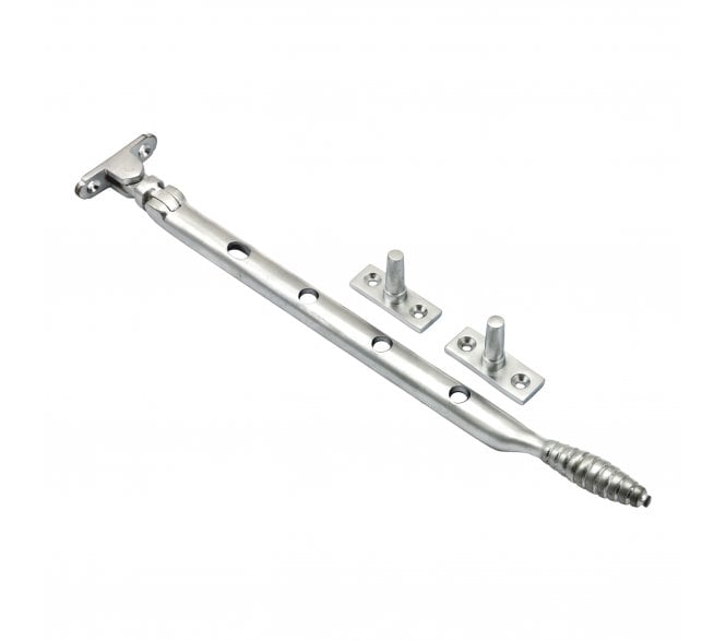 Prima Beehive Casement Window Stays - Satin Chrome