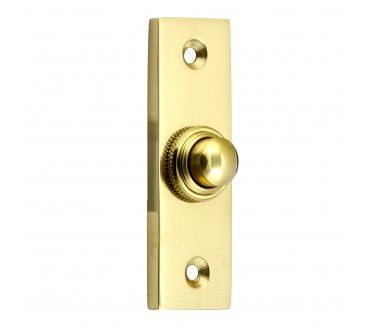 Prima Bell Push - 71mm x 22mm - Polished Brass