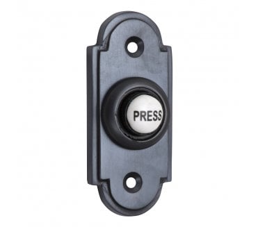 Prima Bell Push - 76mm x 33mm - W/ China 'Press' Button - Matt Black