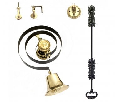 Prima BH1005 Butlers Bell with Black Iron Pull - Polished Brass