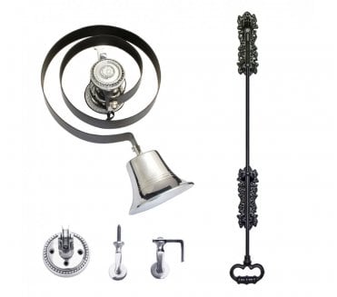 Prima BH1005 Butlers Bell with Black Iron Pull - Polished Chrome