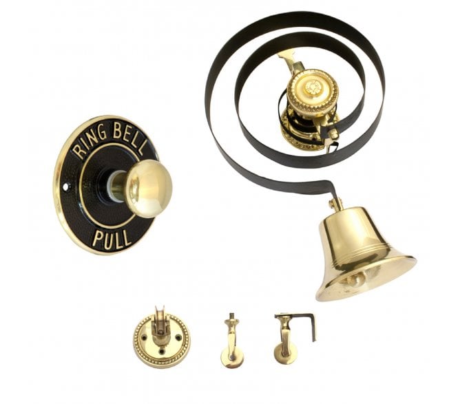 Prima BH1007 Butlers Bell with Round Embossed Pull - Polished Brass