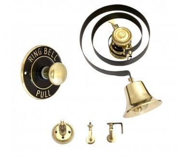 Prima BH1007 Butlers Bell with Round Embossed Pull - Polished Brass