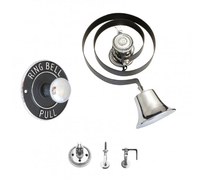 Prima BH1007 Butlers Bell with Round Embossed Pull - Polished Chrome