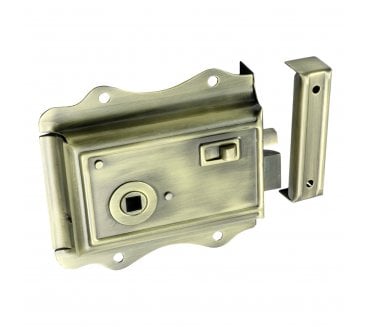 Prima BH1010XL Fancy Rim Latch - Antique Brass