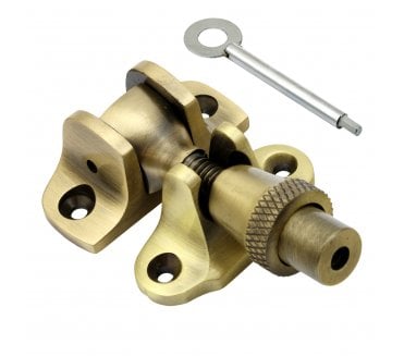 Prima Brighton Sash Window Fastener (Lockable) - Antique Brass