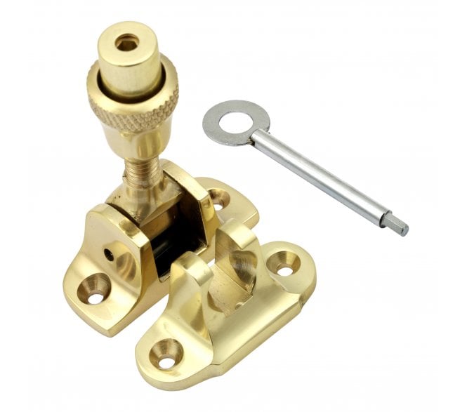 Prima Brighton Sash Window Fastener (Lockable) - Polished Brass