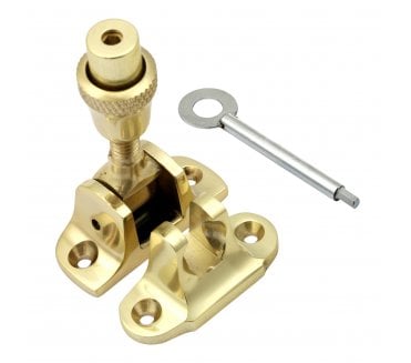 Prima Brighton Sash Window Fastener (Lockable) - Polished Brass