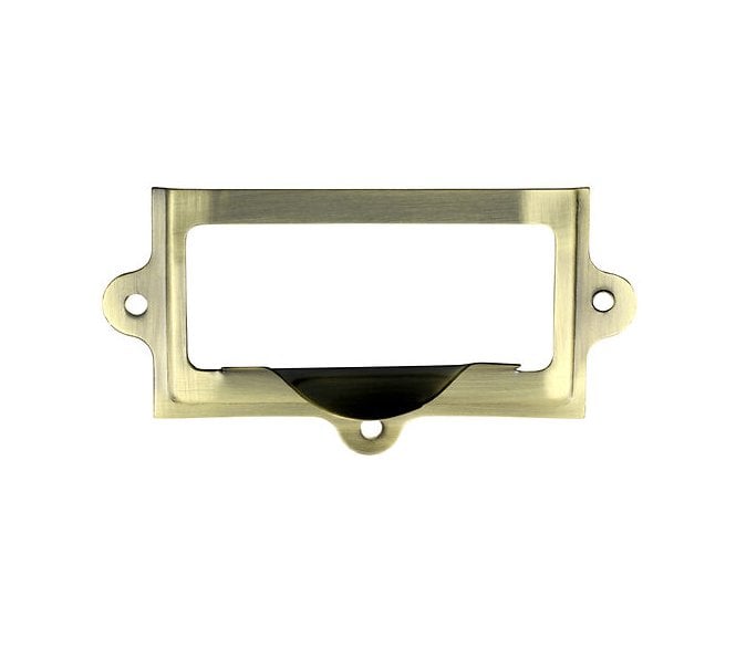 Prima Card / Label Frame With Pull - Antique Brass