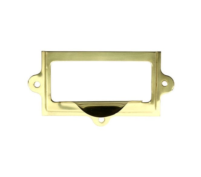 Prima Card / Label Frame With Pull - Polished Brass