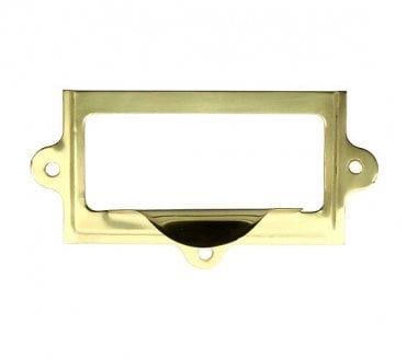 Prima Card / Label Frame With Pull - Polished Brass