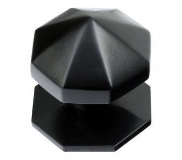 Prima Carousel Centre Door Knob - Matt Black