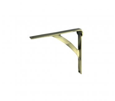 Prima Cast Designer Shelf Bracket (For Wood) - Antique Brass