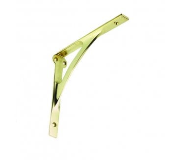 Prima Cast Designer Shelf Bracket (For Wood) - Polished Brass