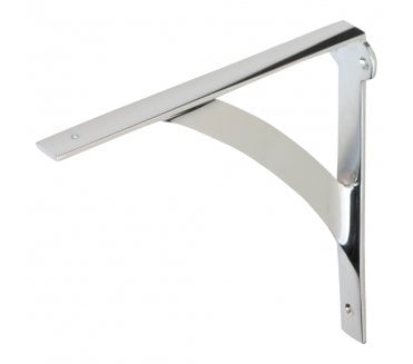 Prima Cast Designer Shelf Bracket (For Wood) - Polished Chrome