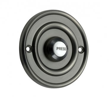 Prima Circular Bell Push W/ China 'Press' Button - Dark Bronze