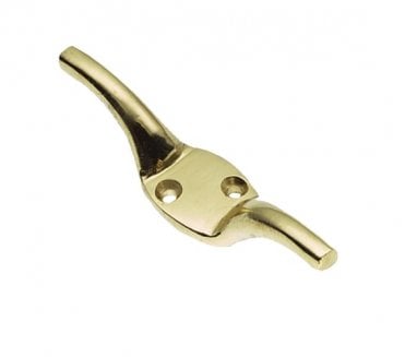 Prima Cleat Hook - 76mm x 19mm - Polished Brass