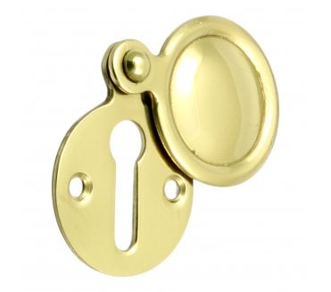 Prima Covered Standard Keyhole Escutcheon - Polished Brass