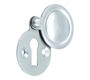Prima Covered Standard Keyhole Escutcheon - Satin Chrome