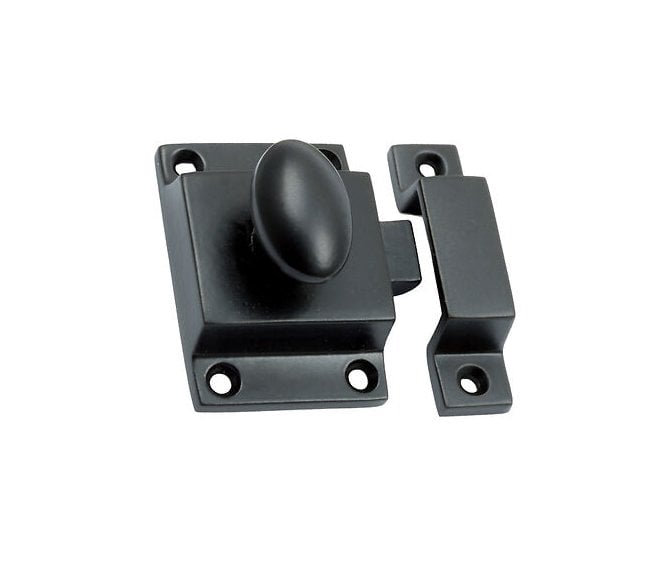 Prima Cupboard Latch with Oval Knob - Matt Black