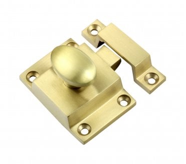Prima Cupboard Latch with Oval Knob - Satin Brass