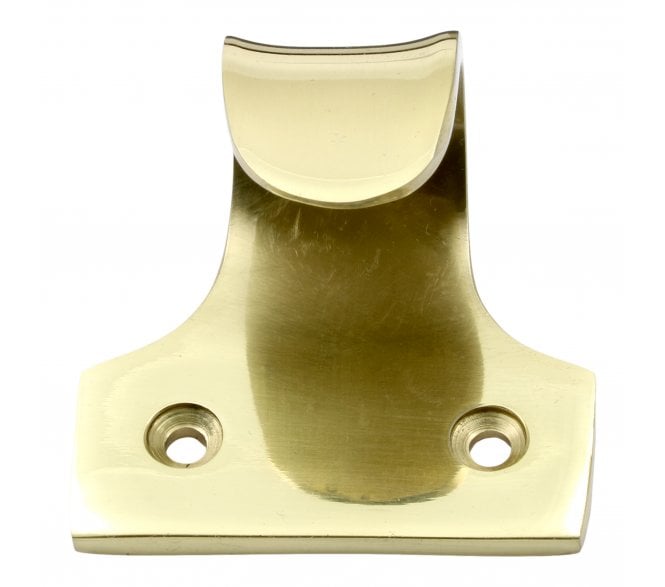 Prima Curled Sash Window Lift - Polished Brass