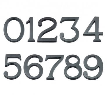 Prima Door Numerals (Pin Fixed) - 102mm - Matt Black