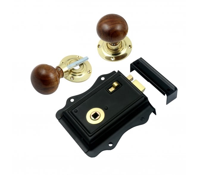 Prima Fancy Rim wood Mushroom Rim Knobs - Polished Brass
