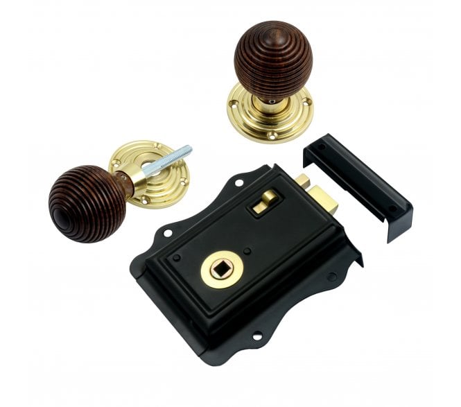 Prima Fancy Rim wood Reeded Rim Knobs - Polished Brass